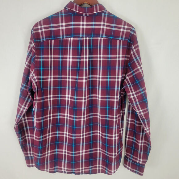 American Eagle Shirt Mens Large Red Plaid Classic Fit Long Sleeve Button Down - Picture 2 of 12